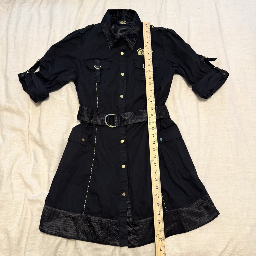 Vintage Coogi Y2K Black Military Dress Woman's Bling Embroidered-XL-streetwear - Picture 2 of 6
